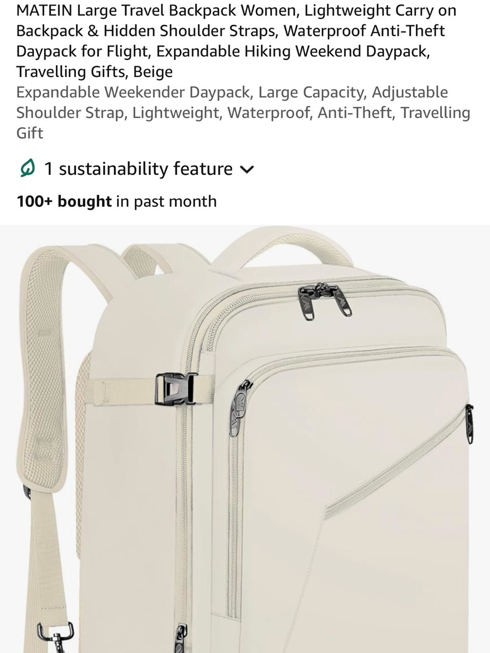 Backpack/lightweight suitcase under seat size